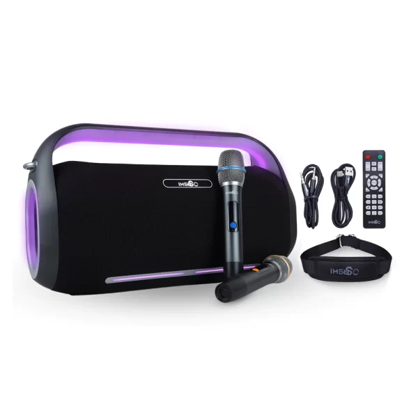 Caixa De Som Imenso X41 Pro 2 Microfones Karaokê 300w Rgb - Image 6