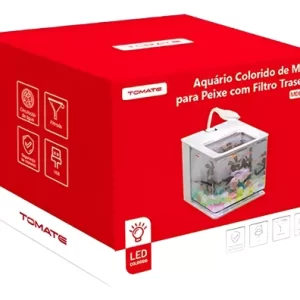 Mini Áquario Compacto De Mesa Para Peixe Com Luz Led