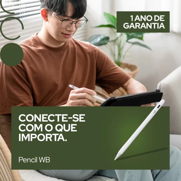 Caneta Pencil WB Para iPad com Palm Rejection e Ponta de Alta Precisão 1.0mm Branca - Image 5