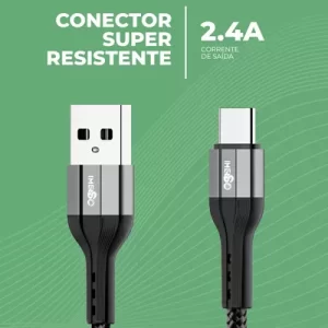 Cabo Imenso Ims-139a Usb-a Para Tipo C 2m Nylon Trançado