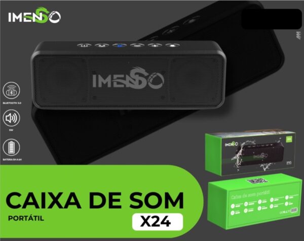 IMENSO CAIXA DE SOM X24 35W Bateria 4000mAh resistência IPX5 contra água e poeira